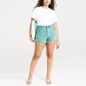 Levi's 501 High Rise Shorts in Dusty Beryl Green 56327-0402 BNWT - Size 30